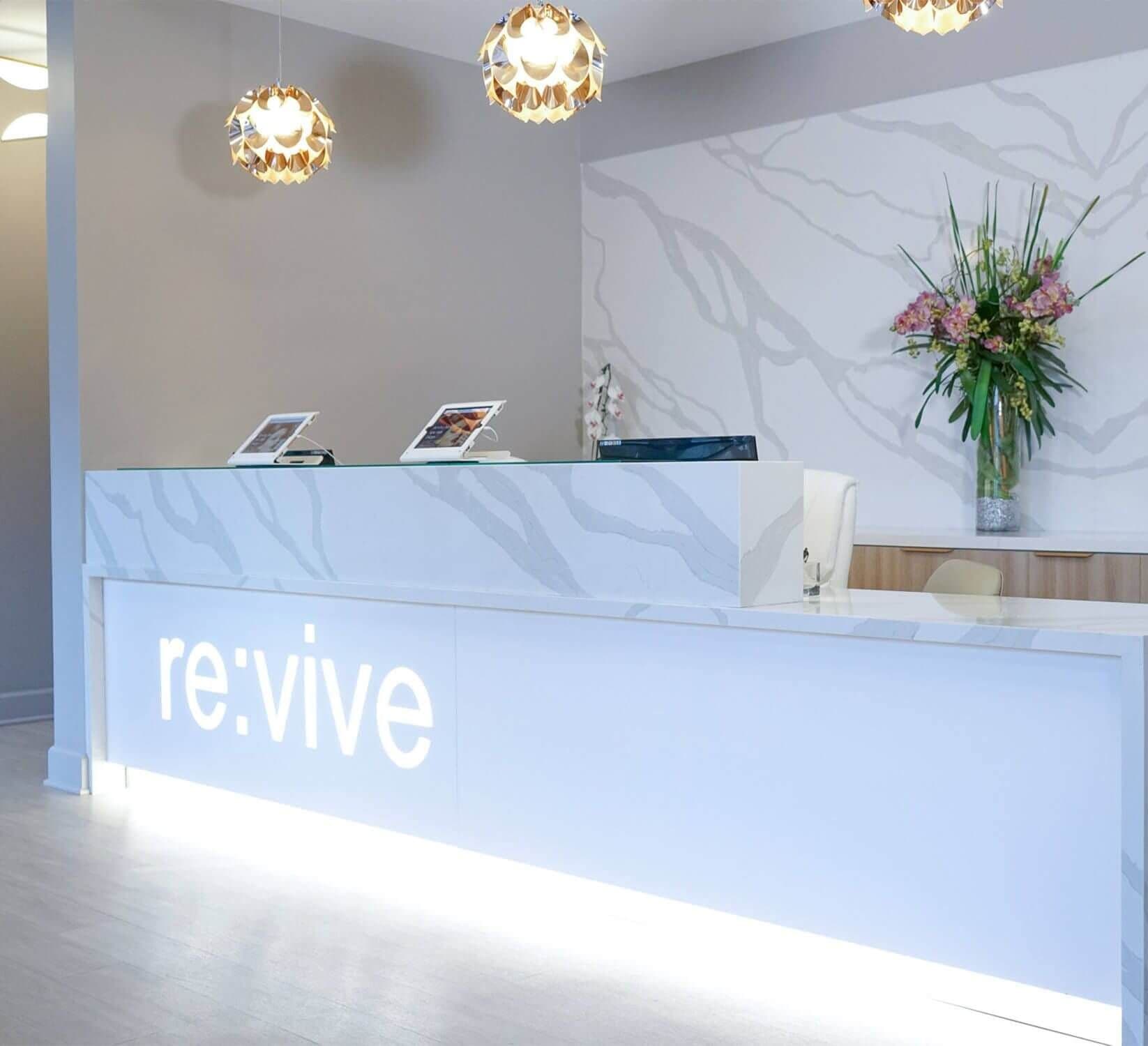 Receptionist counter for Revive Med Spa